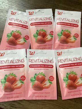 Walgreens Revitalizing Strawberry Peel Off Masks Bundle 6 pack New